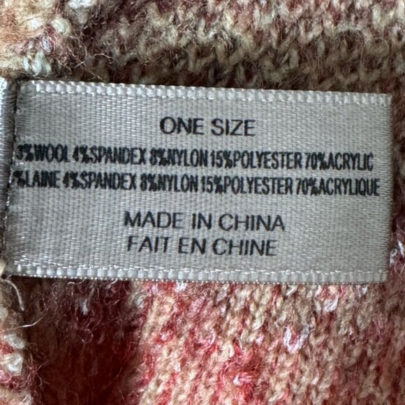 Look by M One Size Tan Wool Blend Cardigan w/Variegated 3D Heart Accents - Picture 10 of 10